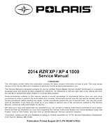 2014 RZR XP / XP 4 1000 Service Manual. P/N 9924874 R02